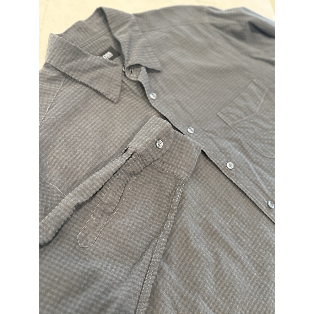 Boss Hugo Boss Mens Charcoal Gray Checked Long‎ Sleeve Shirt Size XL